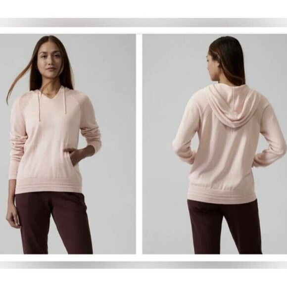 Athleta Evergreen Hydrangea Pink Sweater Hoodie Size Xs - Picture 2 of 9